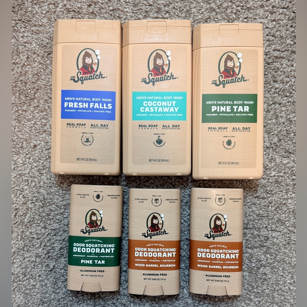 Dr Squatch Men's Body‎ Wash and Deodorant Collection